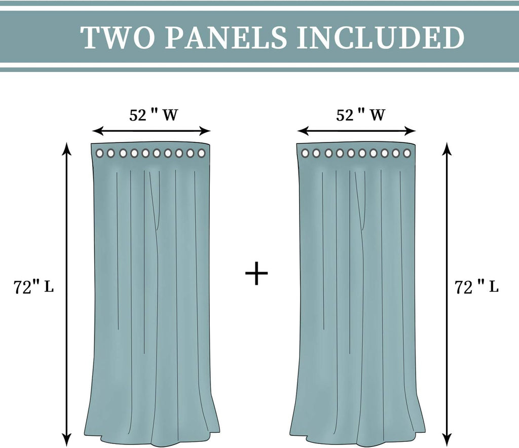 BGment Thermal Insulated 100% Blackout Curtains for Bedroom with Black Liner, Double Layer Full Room Darkening Noise Reducing Grommet Curta…