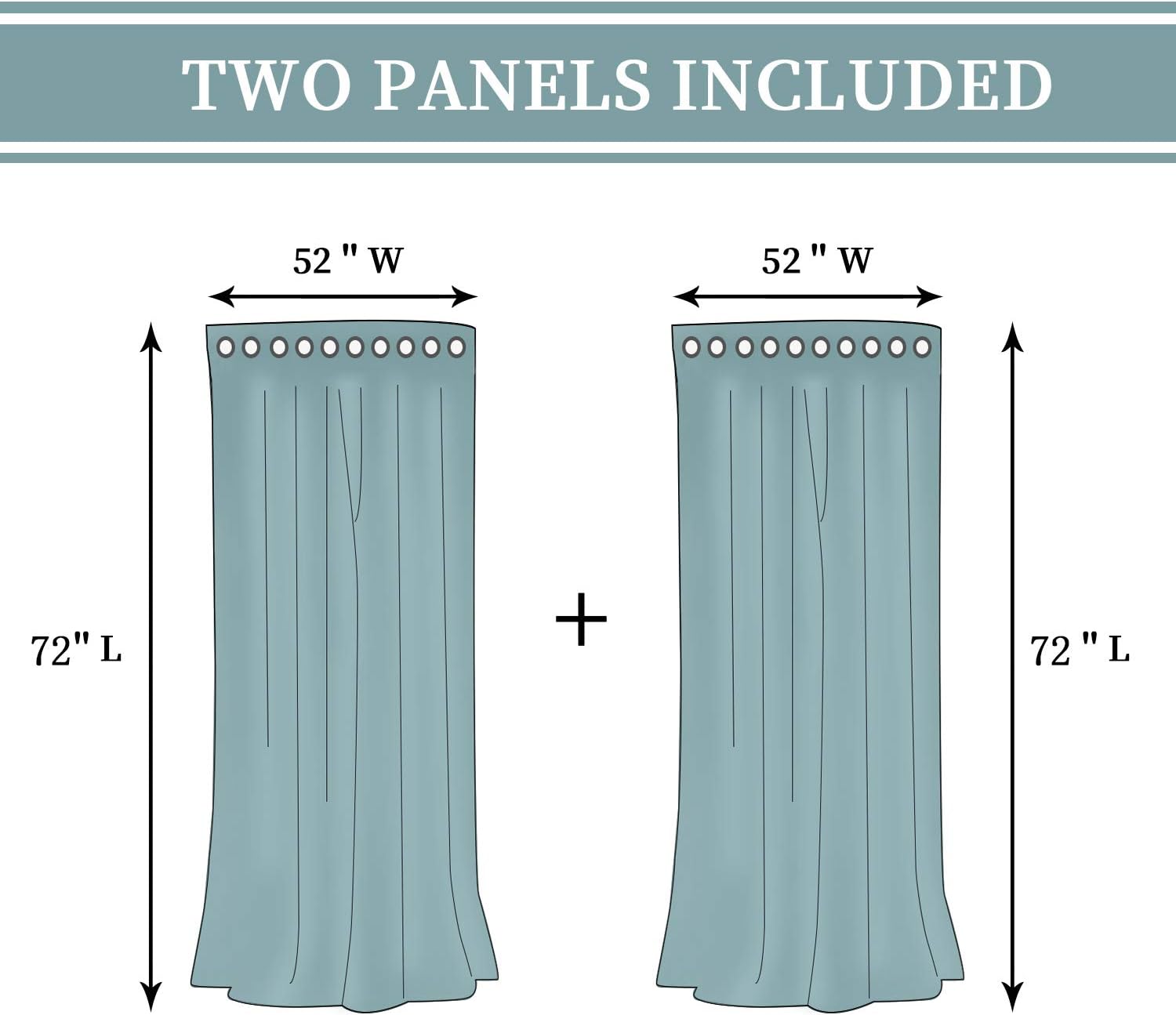 BGment Thermal Insulated 100% Blackout Curtains for Bedroom with Black Liner, Double Layer Full Room Darkening Noise Reducing Grommet Curta…