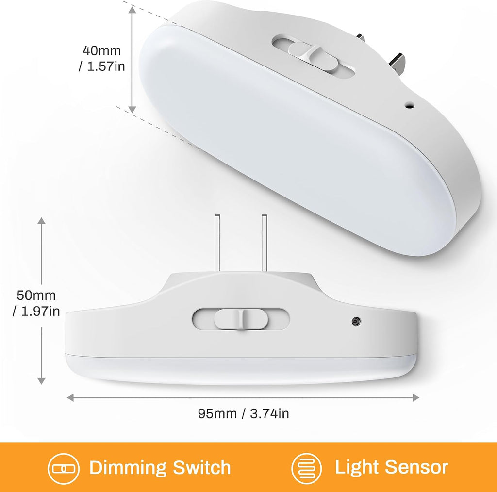 DORESshop Amber Night Light, Auto On/Off, 0-100 LM Adjustable Brightness, Dimmable Plug Into Wall Light Sensor Night Light for Kids Room…