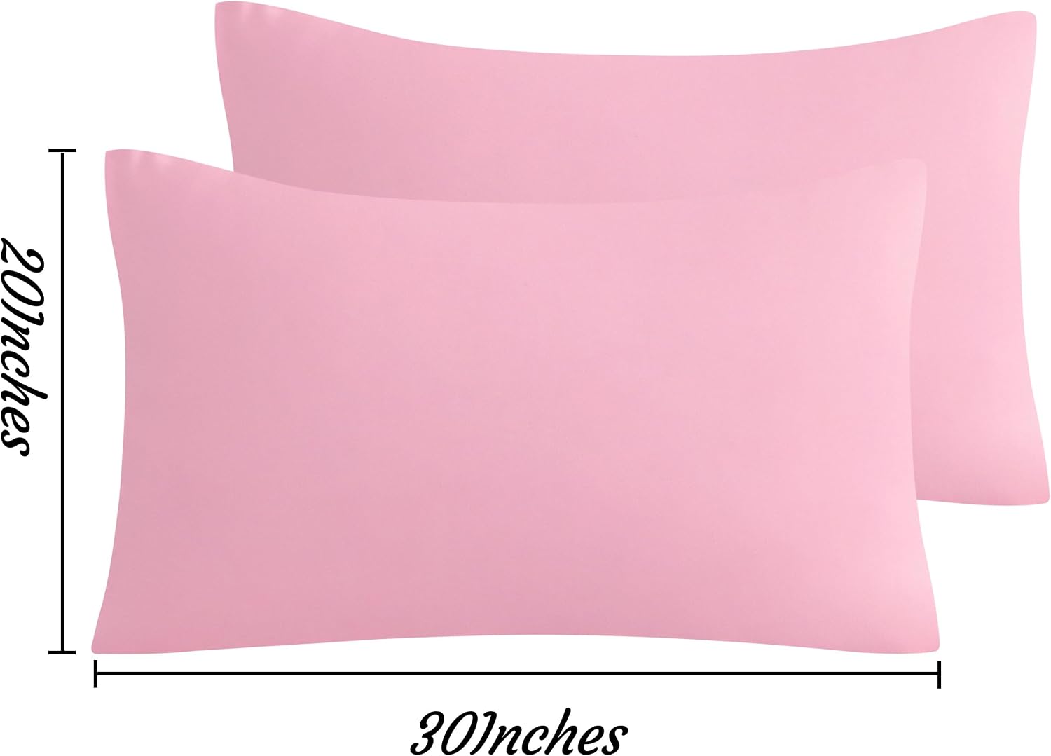 Ntbay Queen Pillow Cases Set of 2, 2 Pack Brushed Microfiber 20x30 Pillow Cases, Soft, Wrinkle, Fade, Stain Resistant Pink Pillow Cases wit…