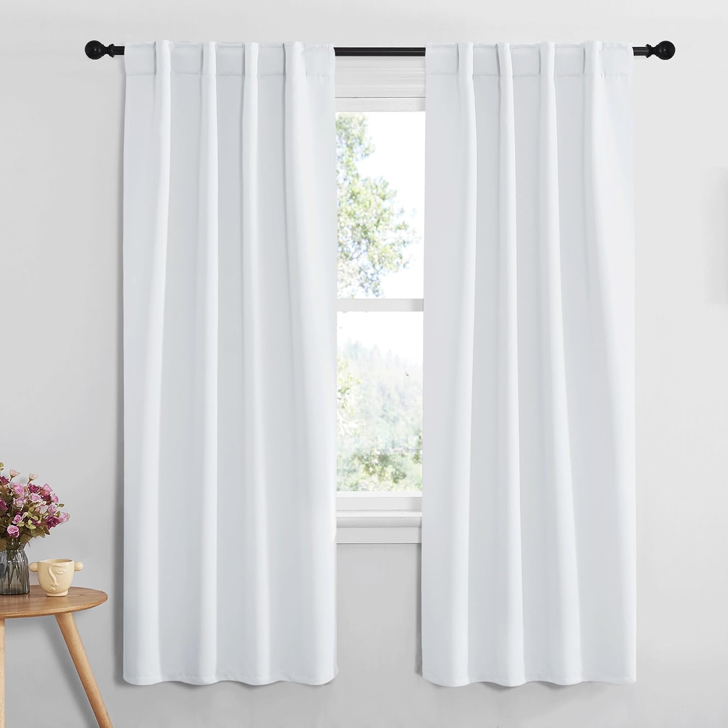 Nicetown Living Room Darkening Curtains - (Cloud Grey Color) W34 x L72, Set of 2, Home Decor Room Darkening Thermal Insulated Drapery Panel…