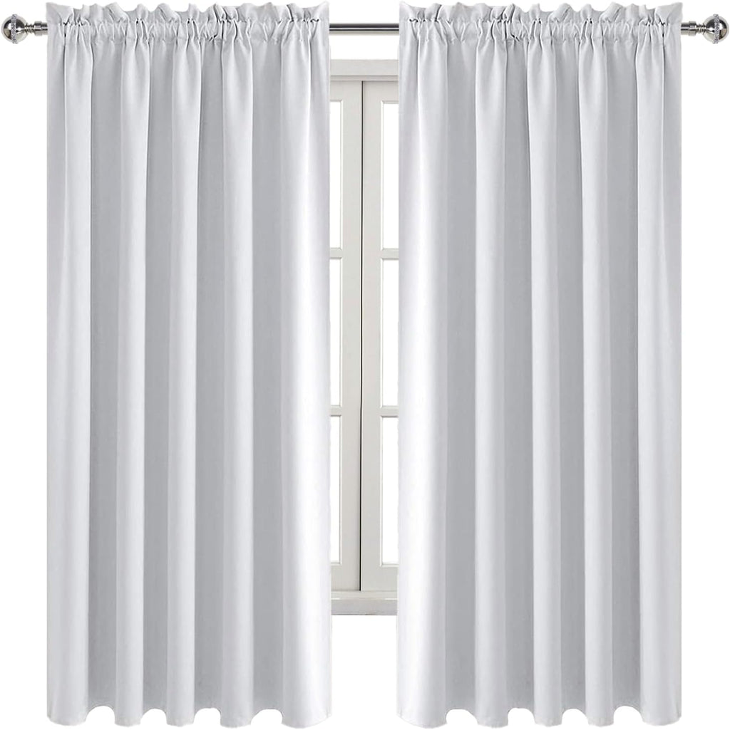 Dwcn Blackout Curtains for Bedroom – Rod Pocket Thermal Insulated Noise Reducing Noise Reducing Drapes for Living Room, W 60 x L 63 Inch, 2…