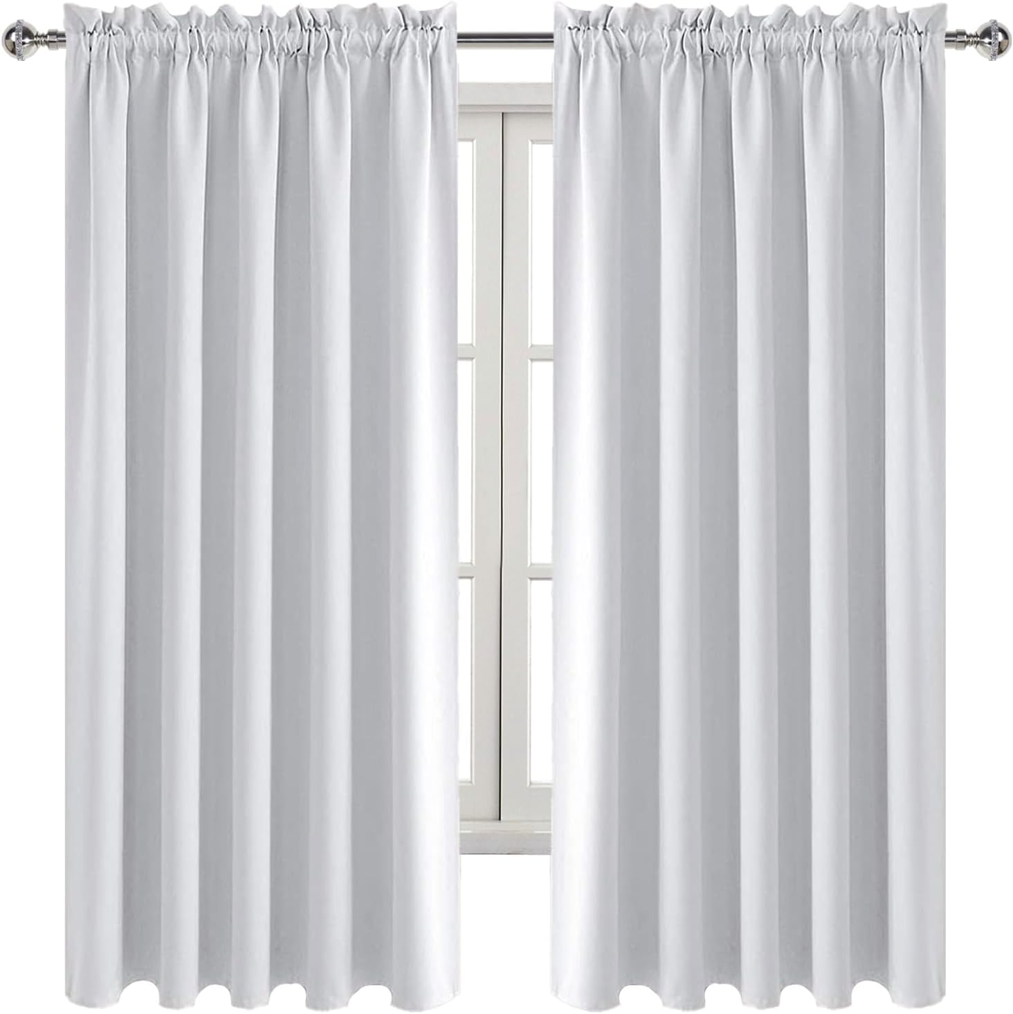 Dwcn Blackout Curtains for Bedroom – Rod Pocket Thermal Insulated Noise Reducing Noise Reducing Drapes for Living Room, W 60 x L 63 Inch, 2…