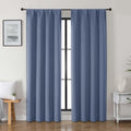 Gwine Denim Blue Blackout Curtains for Bedroom 84 inches Long 2 Panels Set, Solid Noise Reducing Thermal Insulated Blackout Curtains for…