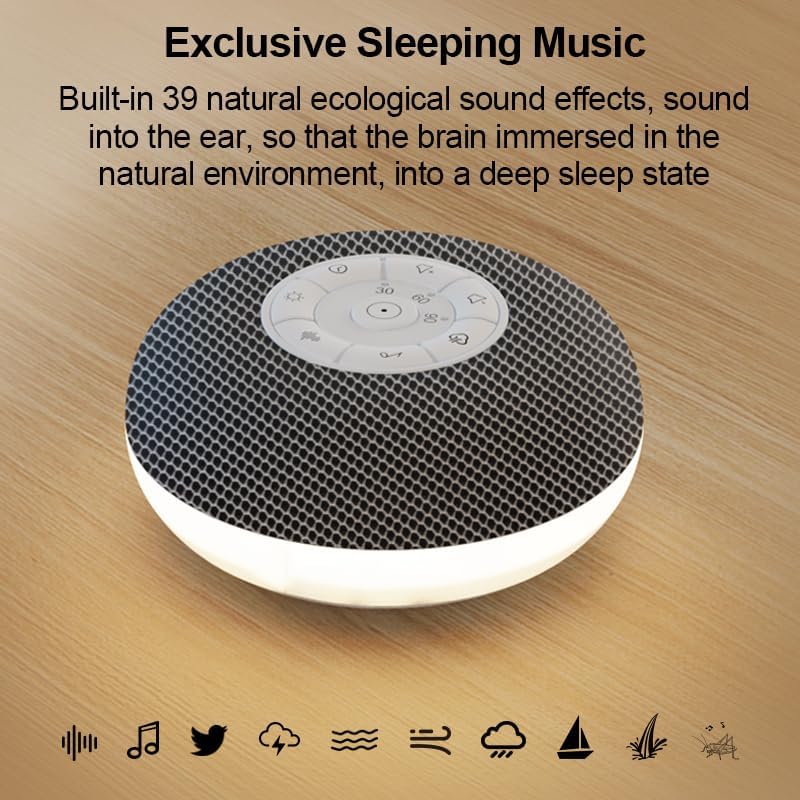 yewei YEVIK Portable Sound Machine for Baby Sleep & Travel, 39 Soothing Sounds with Night Light, USB-C Rechargeable, Timer, White Noise Mak…