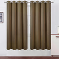 Lemomo Blackout Curtains 66 x 72 Inch Long Brown Curtains Set of 2 Panels Room Darkening Curtains for Bedroom and Living Room 72 Inch silver