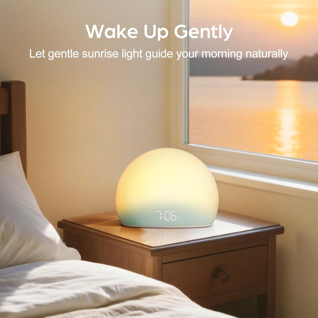 HOUSBAY Sunrise Alarm Clock, White Noise Sound Machine for Bedroom | Natural Wake-Up Light with Gentle Alarm Sounds, 20 Soothing Sleep…