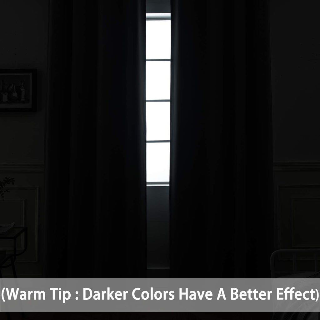 Yakamok Blackout Curtains 84 Inches Long Coral Room Darkening Thermal Insulated Solid Grommet Top Window Treatment Drapes Curtain for…