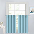 Yakamok Blackout Window Valances for Kitchen Thermal Insulated Blackout Grommet Top Curtain for Bedroom, Sky Blue, 52x36 Inch, 2 Panels