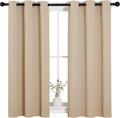 NICETOWN Room Darkening Curtain Panels for Cafe, Thermal Insulated Grommet Room Darkening Draperies/Drapes for Window (Biscotti Beige, 2…