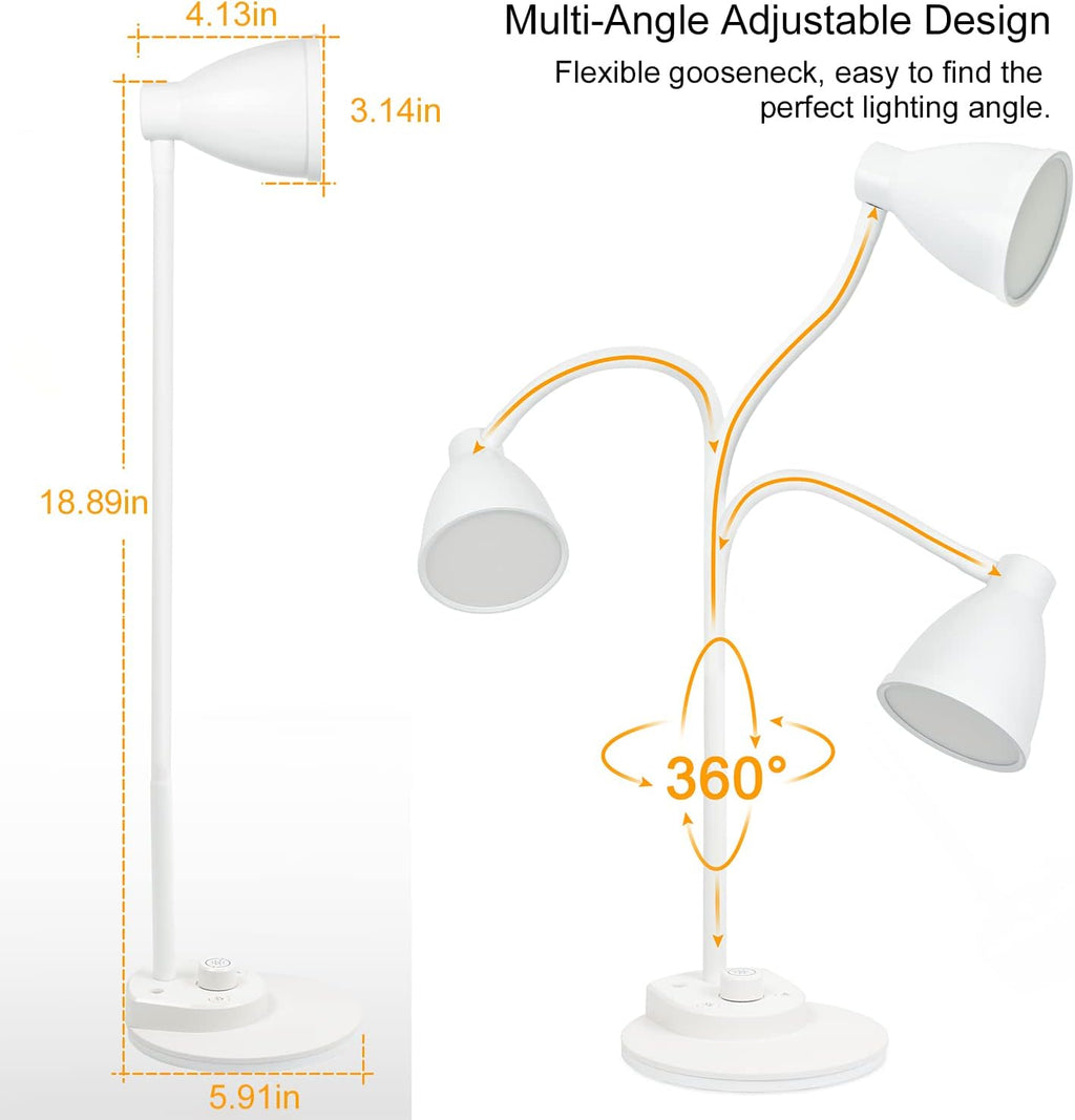 BOHON LED Desk Lamp with USB Charging Port, 3 Color Modes Dimmable Reading Lamp, Auto Dimming Task Lamp, Flexible Neck Table Light for…
