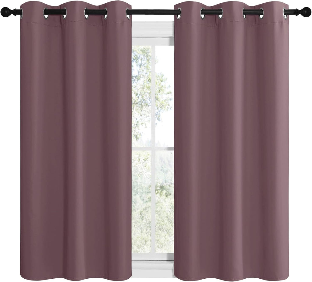 NICETOWN Dry Rose Room Darkening Curtains for Kitchen, Set of 2, 42 inches Wide by 48 inches Long, Window Treatment Thermal Insulated…