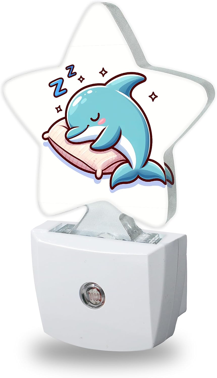 Sleeping Dolphin Night Lights Plug Into Wall Decorative, Cute Animal Sleep Friendly Lamp, Energy Efficient Dusk-to-Dawn Sensor Nightlights…