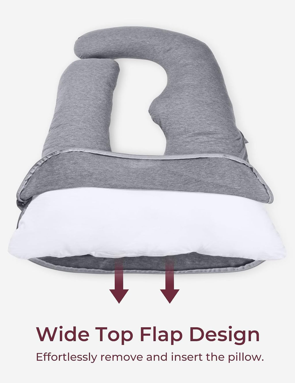 Momcozy Pregnancy Pillow Cover u Shaped, 57-inch Large Pregnancy Body Pillowcase Removable, Soft & Machine Washable Replacement Cover…