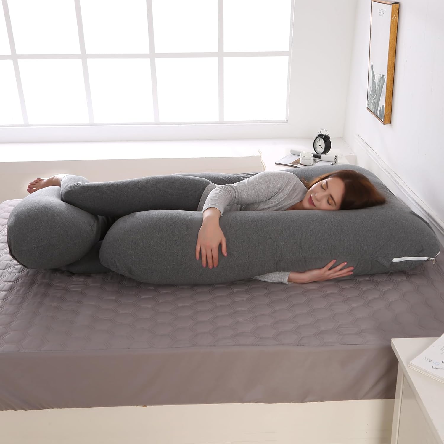 Battop Pregnancy Pillow for Sleeping, Full Body Pillow for Pregnancy Women with Removable Cover, 57 Inch Maternity Pillow, Support for Back…