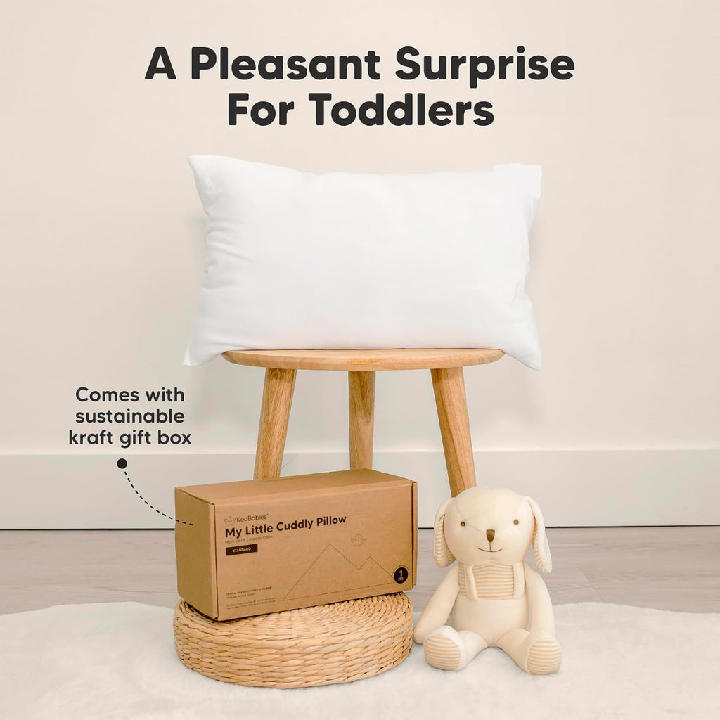 KeaBabies Toddler Pillow with Pillowcase - 13x18 My Little Cuddly Kids Travel Pillows for Sleeping, Nap, Viscose from Bamboo Nursery…