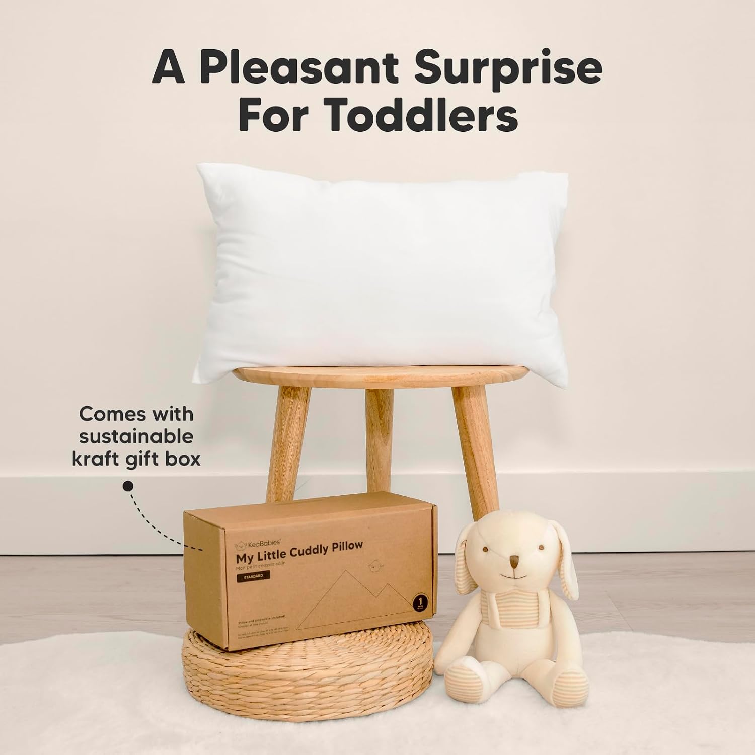 KeaBabies Toddler Pillow with Pillowcase - 13x18 My Little Cuddly Kids Travel Pillows for Sleeping, Nap, Viscose from Bamboo Nursery…