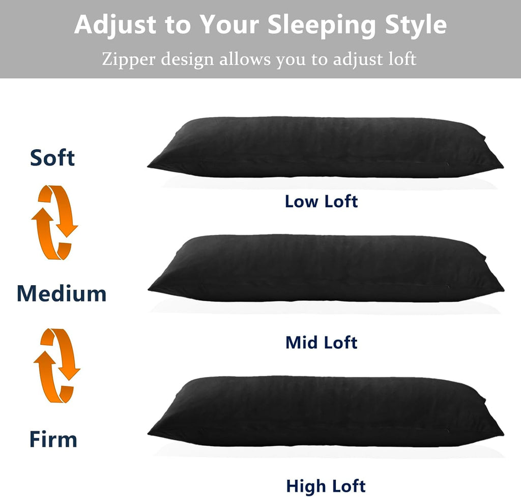 1 MIDDLE ONE Body Pillow, Memory Foam Body Pillows for Adults Sleeping, Long Pillow for Bed, Big Large Firm Full Body Pillow for Side…