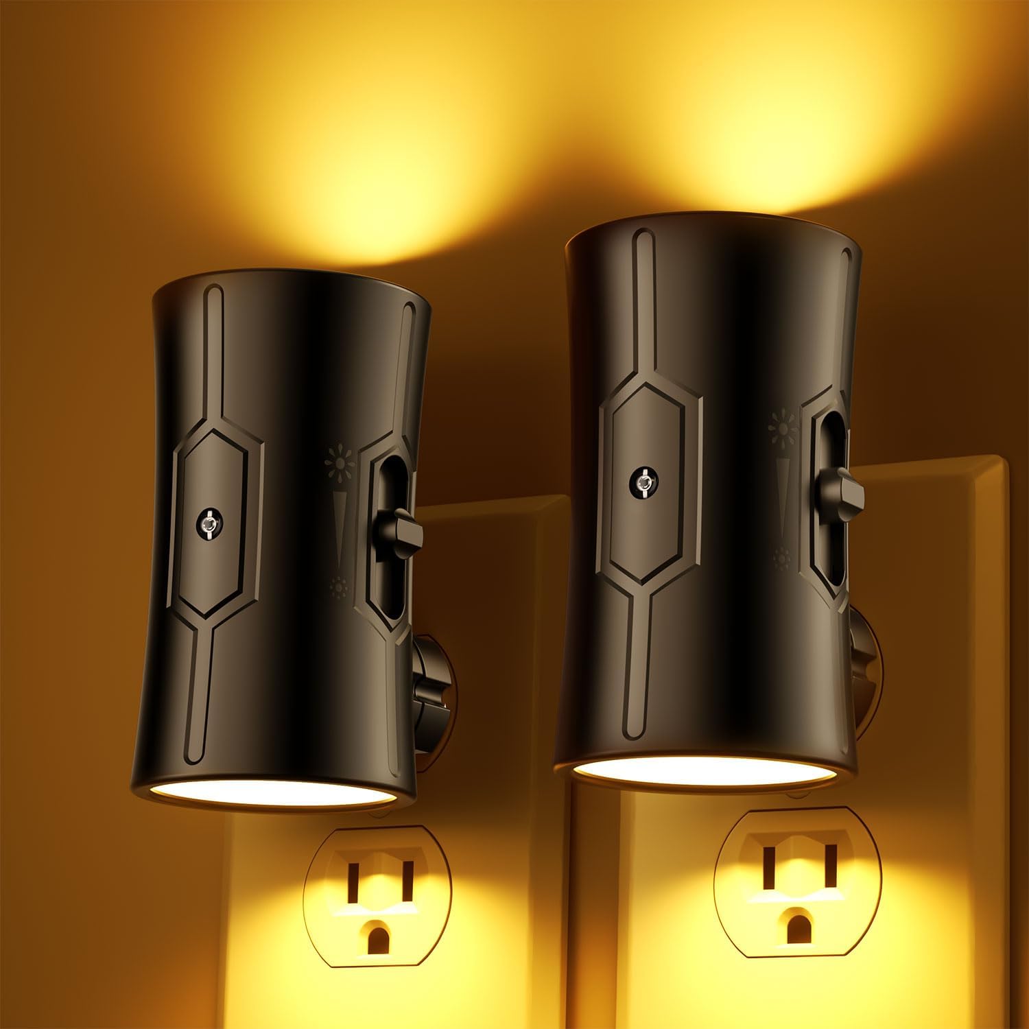 Sujeet LED Night Lights Plug into wall, Bright Night Light, Dusk to Dawn Sensor, Amber Night Light, 0-100LM Adjustable Brightness, Dimmable…
