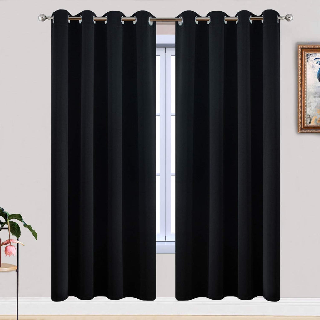 Yakamok Soft and Smooth Blackout Curtains for Bedroom - Grommet Thermal Insulated Room Darkening Curtains for Living Room, Set of 2…