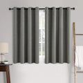 Miulee Linen Texture Curtains for Bedroom Solid 100% Blackout Thermal Insulated Dark Grey Curtains Grommet Room Darkening Drapes Luxury Dec…