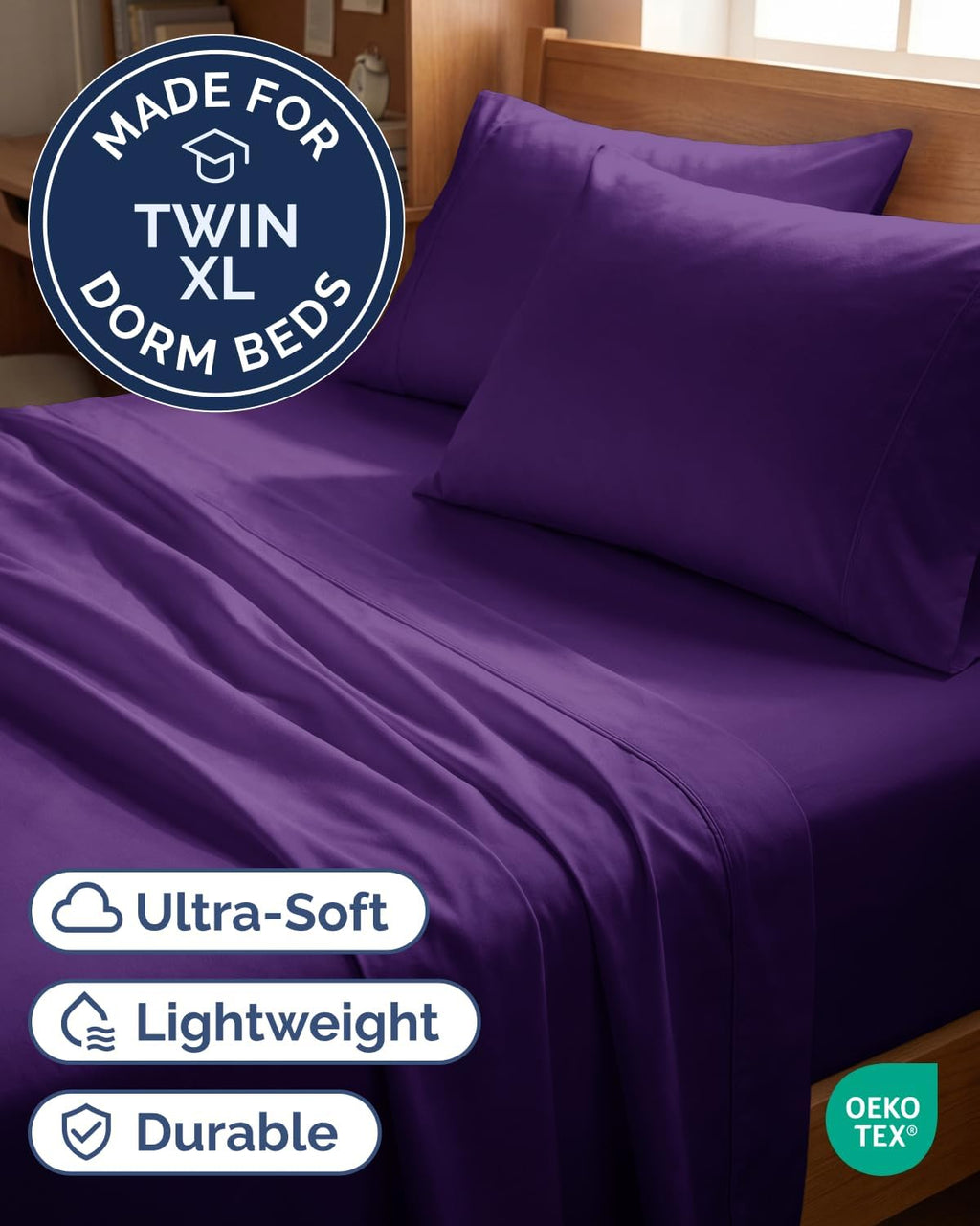 Twin XL 4 Piece Sheet Set - Comfy, Breathable & Cooling - Hotel Luxury Bedding for Women, Men, Kids, Teens & Children - 1 Flat & 1 Fitted…