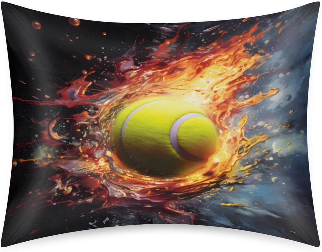 Fire Sports Tennis Satin Pillowcase for Hair and Skin Soft Silk Pillow Cases with Envelope Closure Cooling Pillow Case Slip 15.99 Pillow…