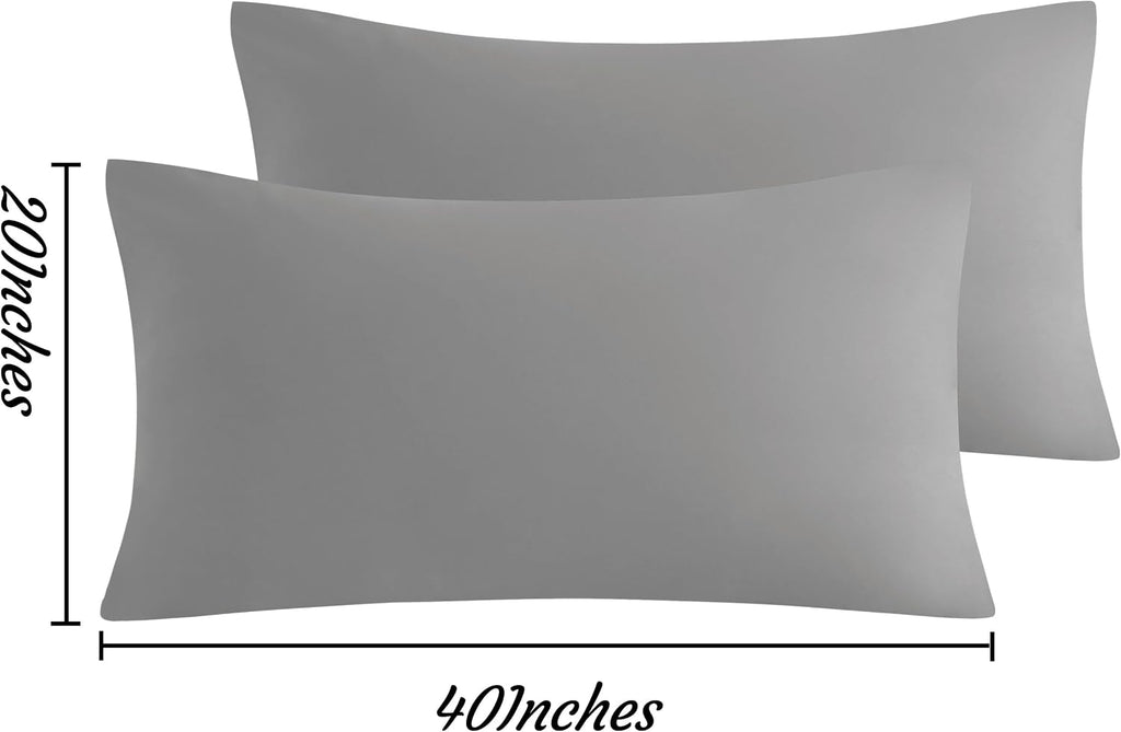Ntbay King Pillow Cases Set of 2, 2 Pack Brushed Microfiber 20x40 Pillow Cases, Soft, Wrinkle, Fade, Stain Resistant Smoke Grey Pillow Case…