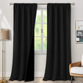 BGment Black Blackout Curtains for Living Room 108 Inch Long, Extra Long Thermal Insulated 100% Room Darkening Soundproof Energy Saving…