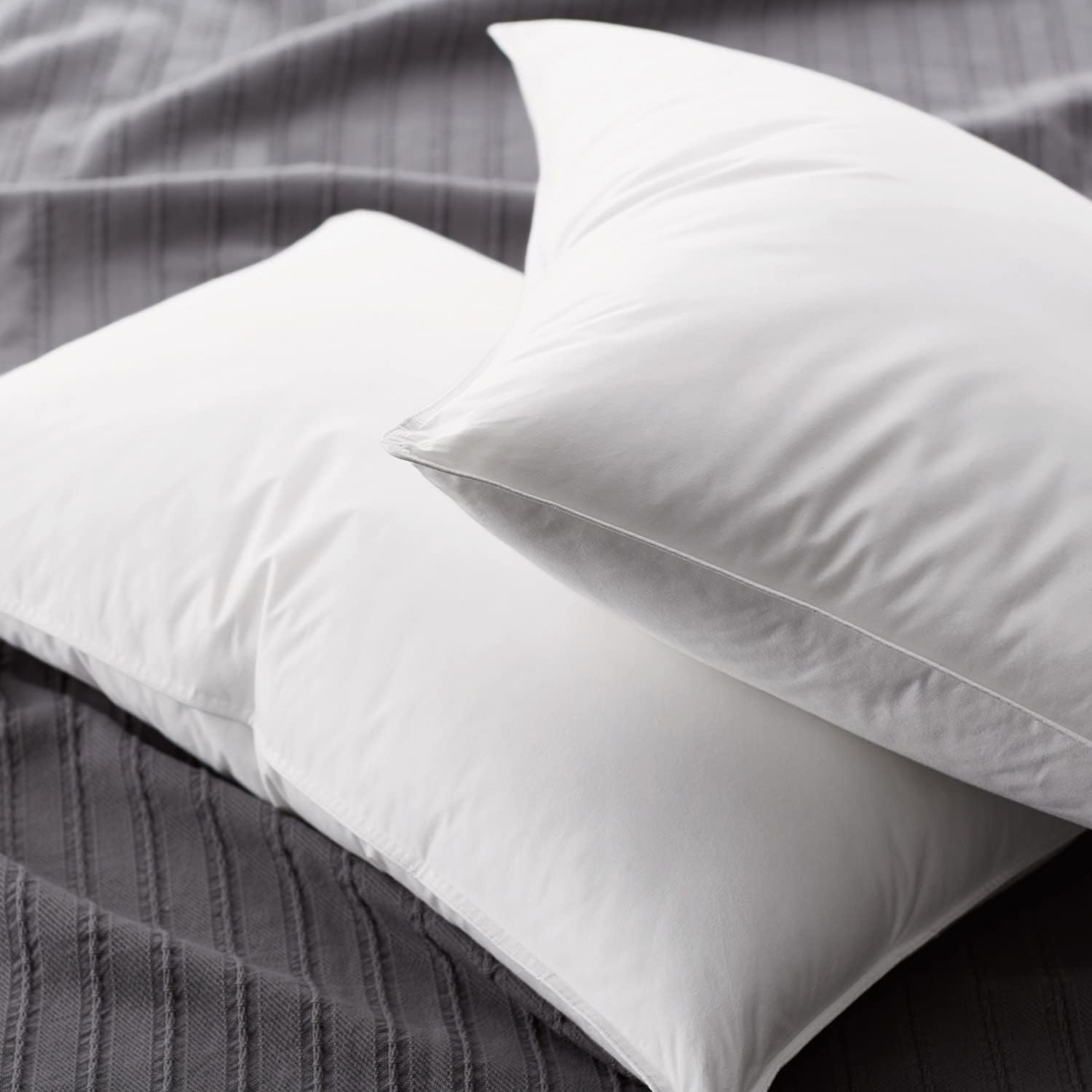Hotel Gel Fiber Pillow 100% Direct | Set of 2 Queen w/ Staycation Pillow Protectors | Soft, Cooling Gel Fiber Pillows | Used in Many…