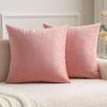 Miulee Velvet Throw Pillow Covers 18x18 Inch, Pack of 2 - Dusty Pink, Soft Solid Decorative Pillow Covers Cushion Cases Modern Luxury Valen…
