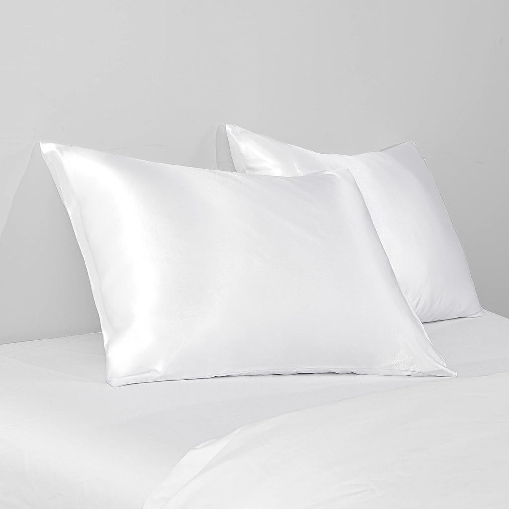 BEDSUM 2 Pack Queen Silk Satin Pillowcases for Hair and Skin, Silky Soft and Luxurious Bedding Pillow Cases with Envelope Closure, 20x30…