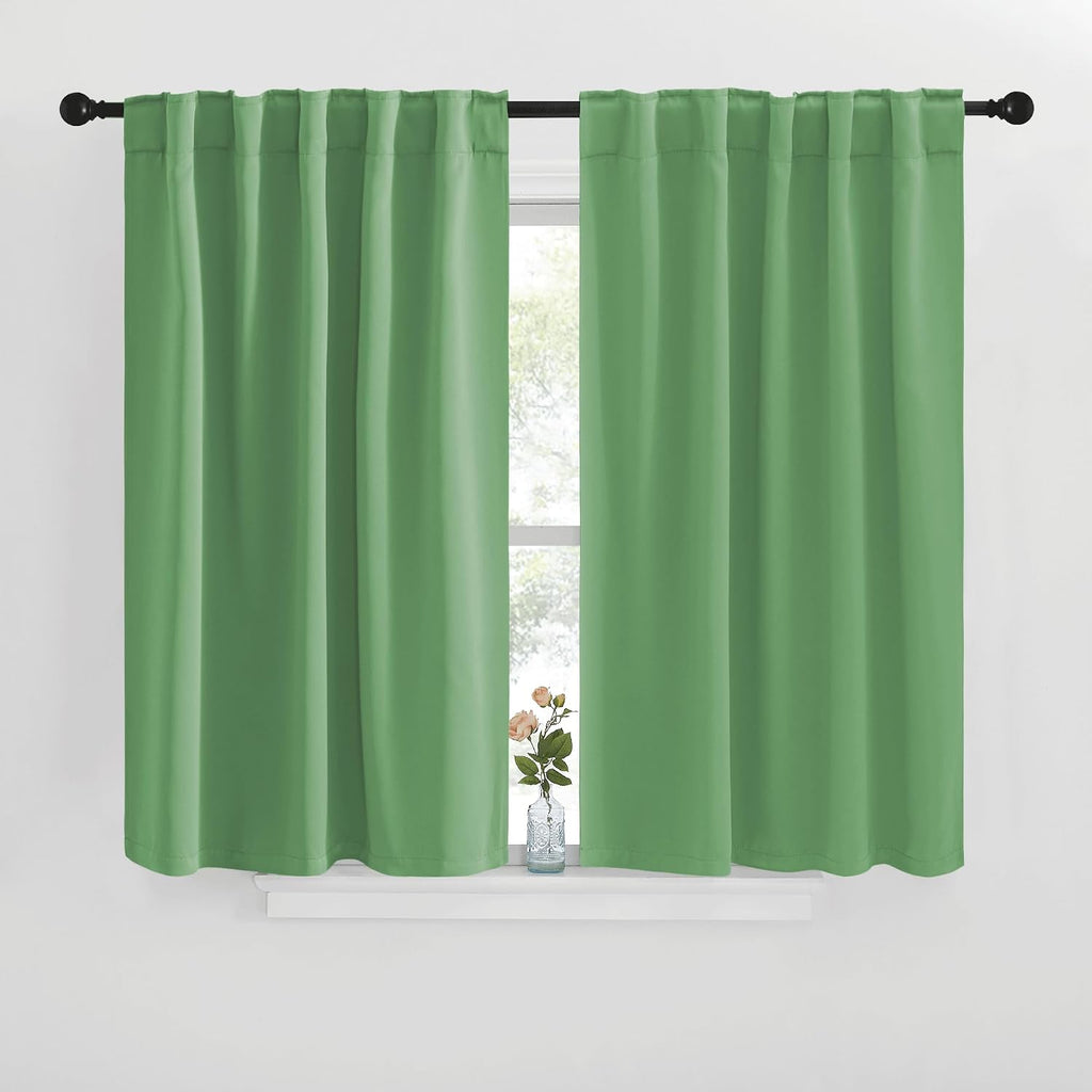 NICETOWN Window Treatment Blackout Curtains and Draperies - (Forest Green Color) 42x40 inch, 2 Panels, Room Darkening Blackout Panel…