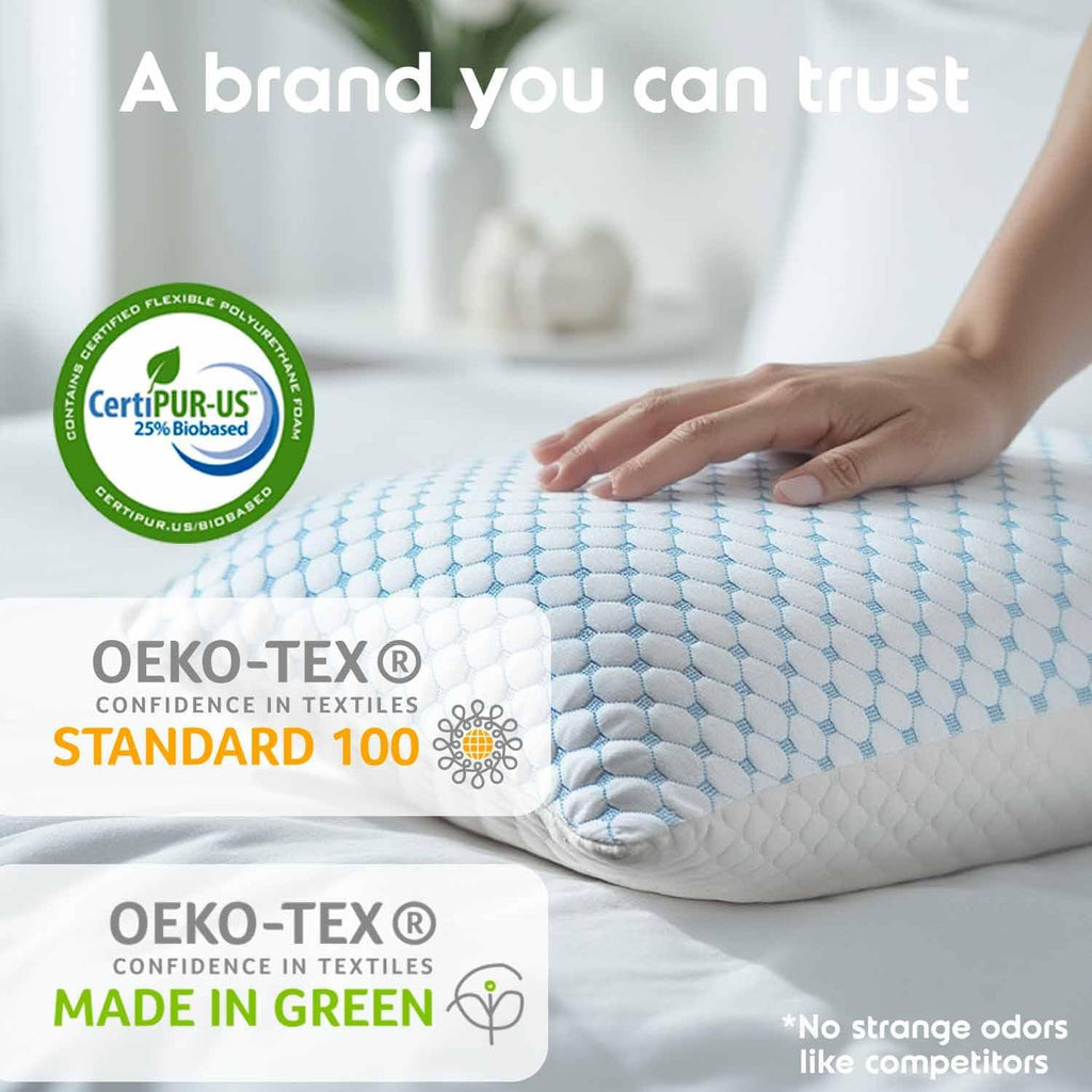 Nestl Cooling Kids Pillow for Sleeping 1 Pack, Luxury Shredded Memory Foam Pillows Kids Size, Adjustable Cold Gel Pillows for Hot…