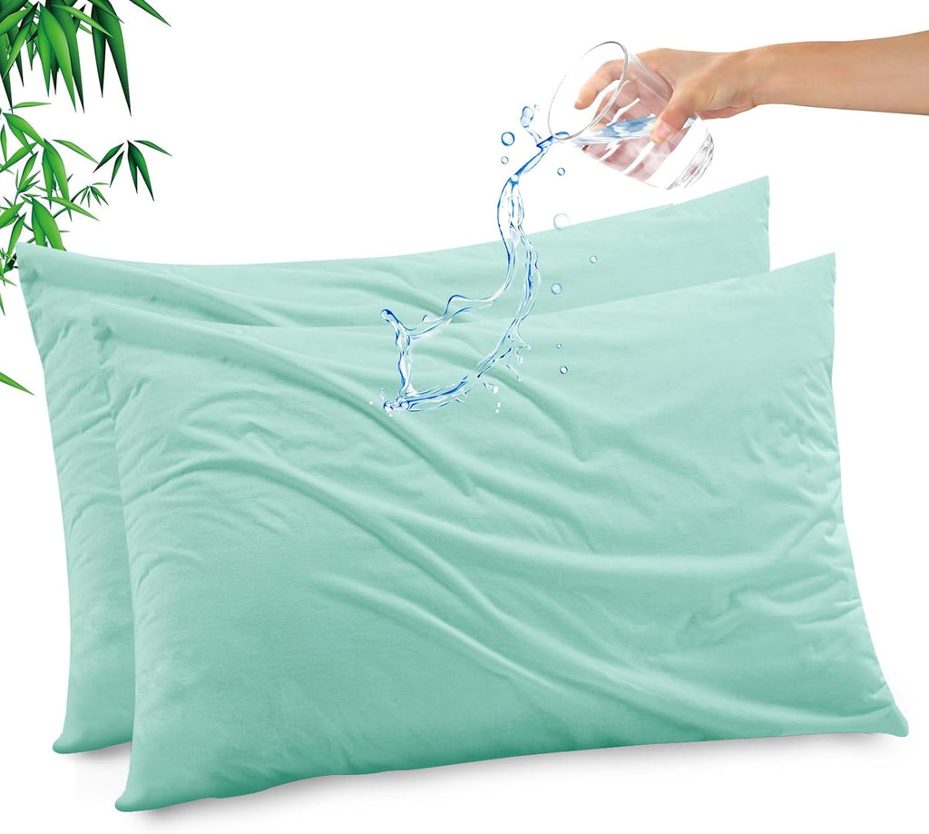 Gogreen Bamboo Rayon Waterproof Pillow Protector, Breathable Pillow Cover, Cooling Pillow Case Protector with Zipper, Super Soft Pillow Cas…