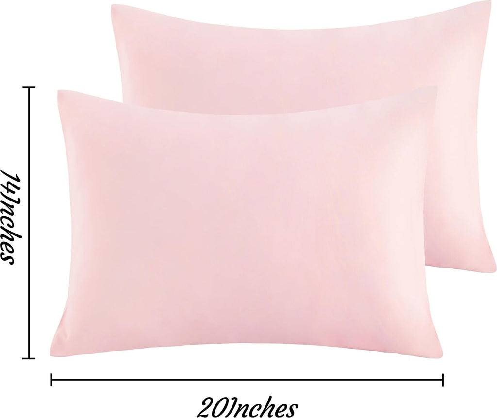 Ntbay Toddler Pillow Cases Set of 2, 2 Pack Brushed Microfiber 14x20 Pillow Cases, Soft, Wrinkle, Fade, Stain Resistant Blush Pink Pillow C…