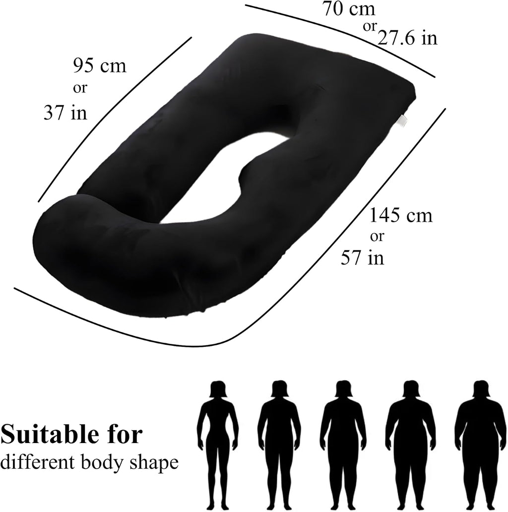 ALLOPERA Pregnancy Pillow, Full Body Maternity Pillow 57 inch, with Removable Washable Cover - Sleep Support for Legs, Back, Neck…