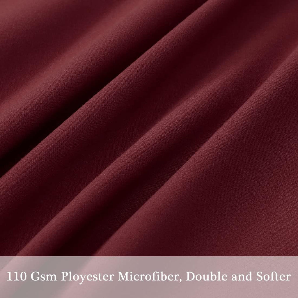 PiccoCasa Body Pillow Cover, 110 GSM Microfiber, Soft Body Pillowcases with Zipper Closure - Burgundy (20"x48") cotton