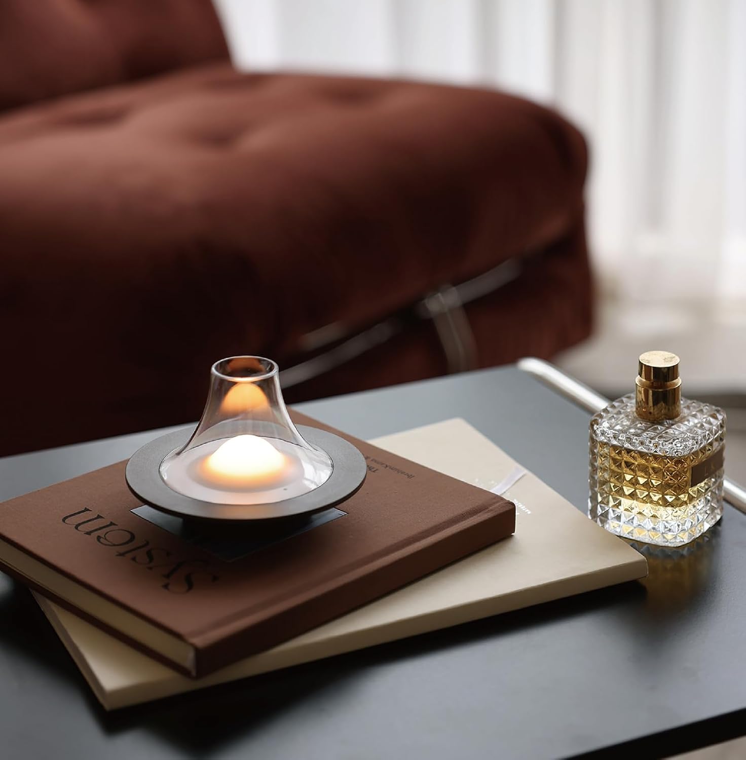 Owlpack Puff Cordless Rechargeable LED Table Lamp with Adjustable Dimmer - Black
