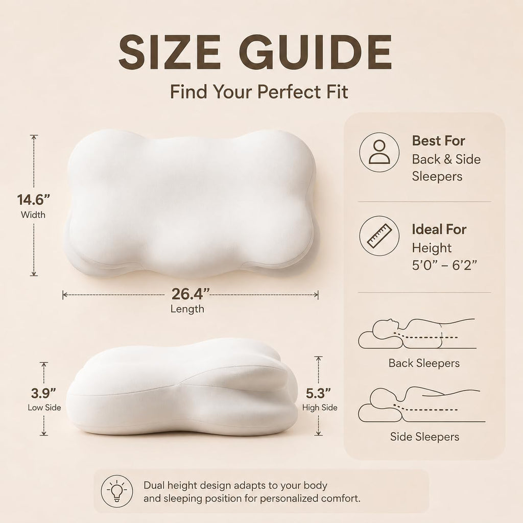 Klxxujk Cloud Pillow, Ergonomic Memory Foam Pillow, Stable Support for Cervical Neck, Cooling Breathable Pillowcase, Cervical Neck for Side,…