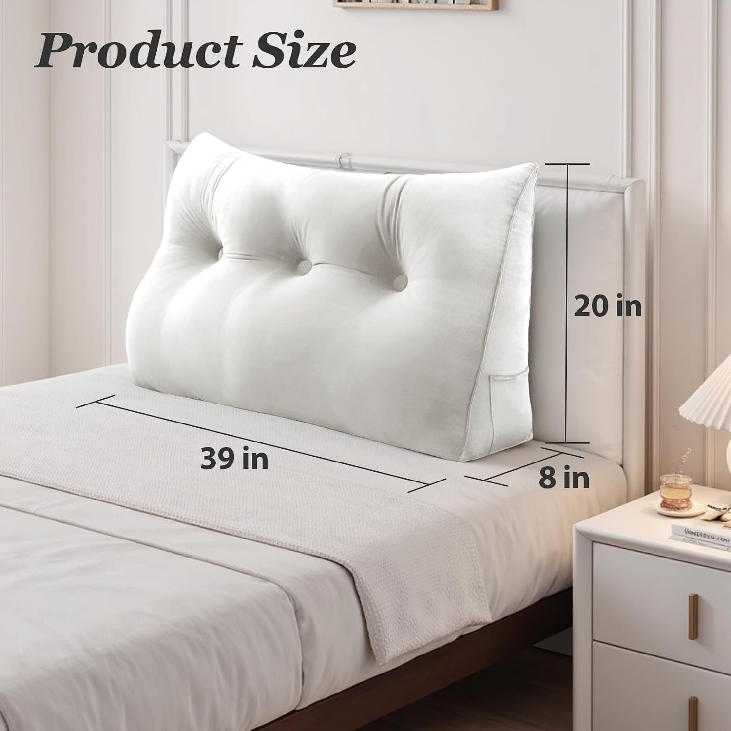 Wedge Pillow Headboard, Bed Wedge Pillow for Headboard, Headboard Pillow Queen, Back Support Cushion for Sitting up in Bed - Features…