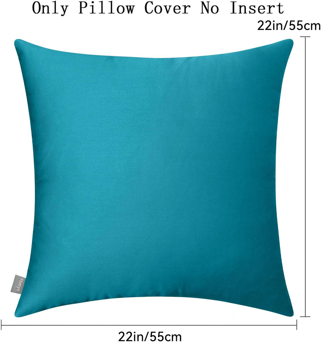 Thmyo 4-Pack 100% Cotton Comfortable Solid Decorative Throw Pillow Case, Square Cushion Cover Pillowcase Sublimation Blank Pillow Covers DI…