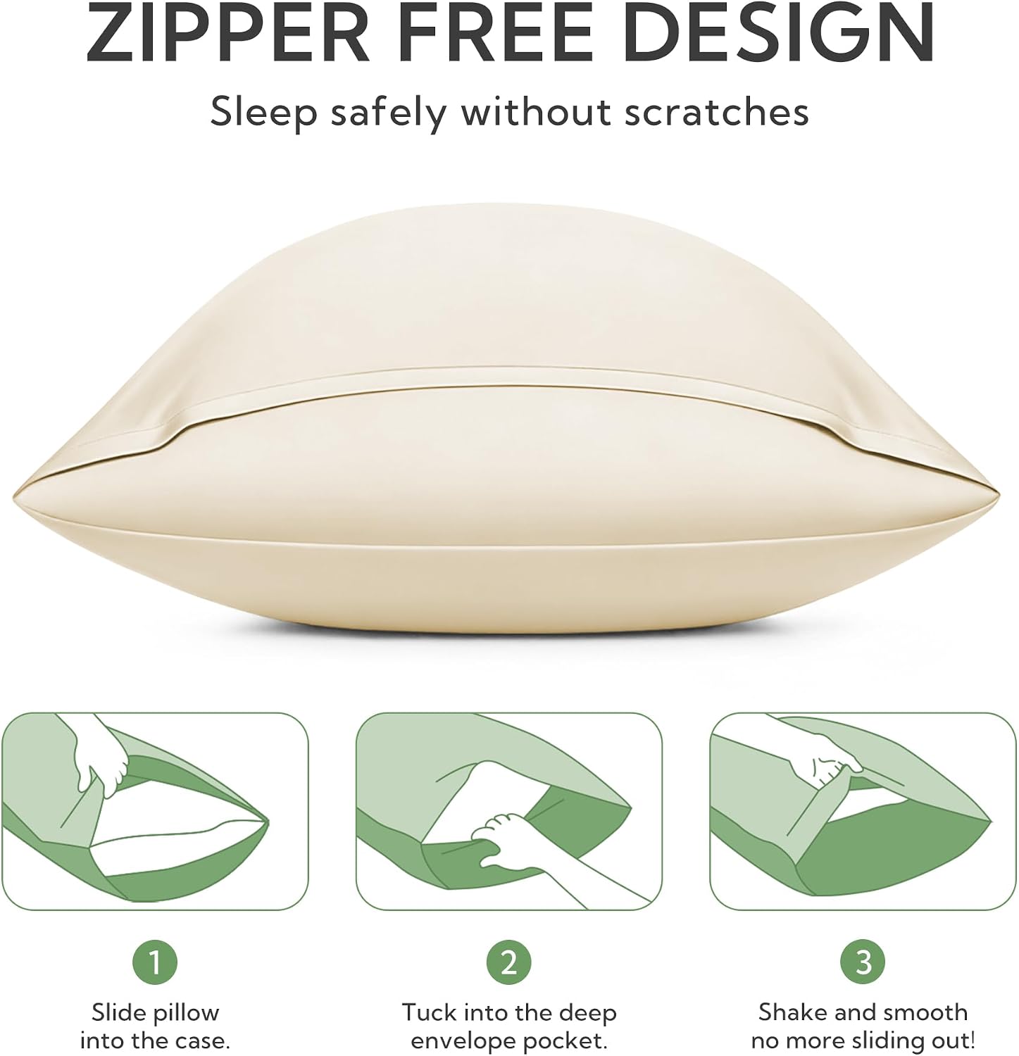 MR&HM Pillow Cases Queen Size Set of 2, Cooling Pillow Case for Hot Sleepers 20"x30", Breathable & Moisture Wicking, Soft Envelope Pil…