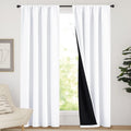 Nicetown 100% Blackout Curtain Panels, Rod Pocket Window Curtains with Black Liner for Nursery, 84 inches Drop Cold and Full Light Blocking…