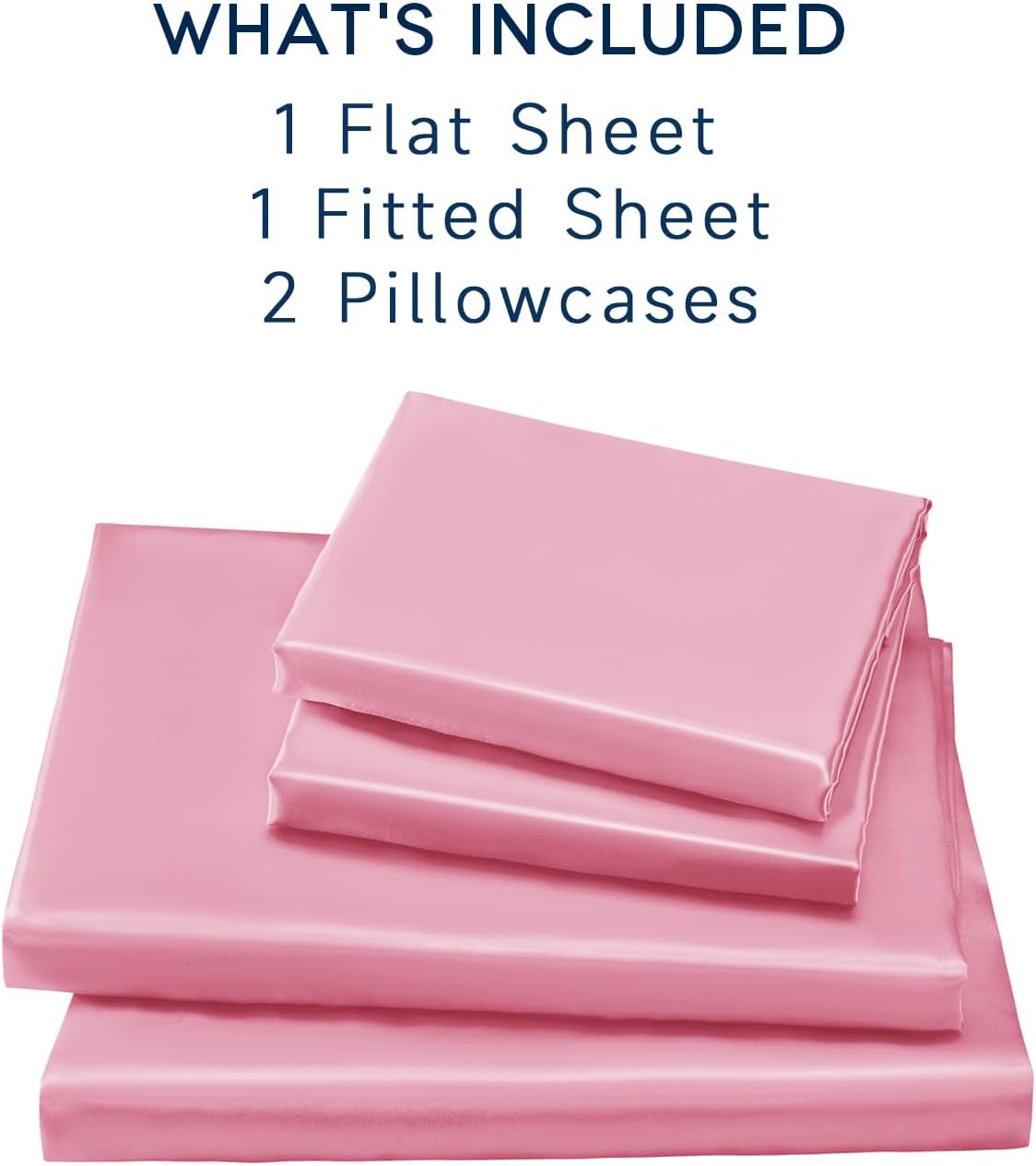 Golal Satin Sheets Full Size - 4 Pieces Luxury Silky Soft Bed Sheets, Wrinkle-Free Light Pink Satin Silk Sheet Set with 1 Deep Pocket Fitte…