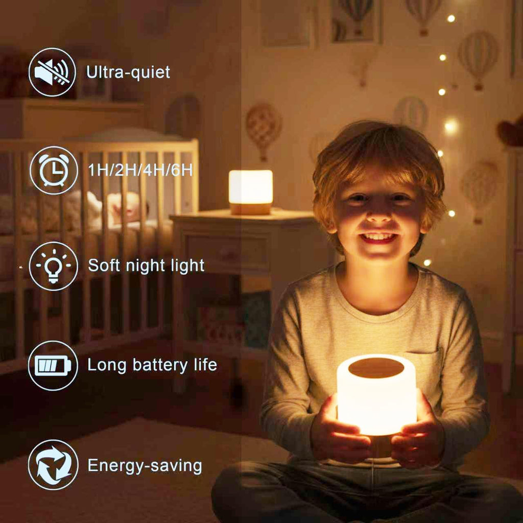Dimmable Baby Night Light: Eye-Caring Soft Warm White LED Touch Lamp | USB Rechargeable Portable Bedside for Nursery Kids Room Bedroom…