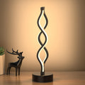 NUÜR Infinity Spiral LED Table Lamp Black, Dimmable Metallic Bedside Lamp with Touch Controller, 3 Colour Temperature, 15.8 Inch Height…