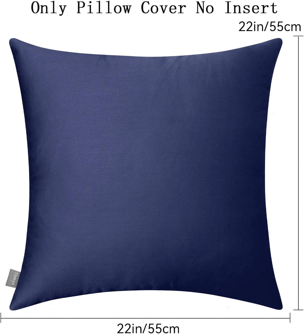 Thmyo 4-Pack 100% Cotton Comfortable Solid Decorative Throw Pillow Case Square Cushion Cover Pillowcase Sublimation Blank Pillow Covers Hal…