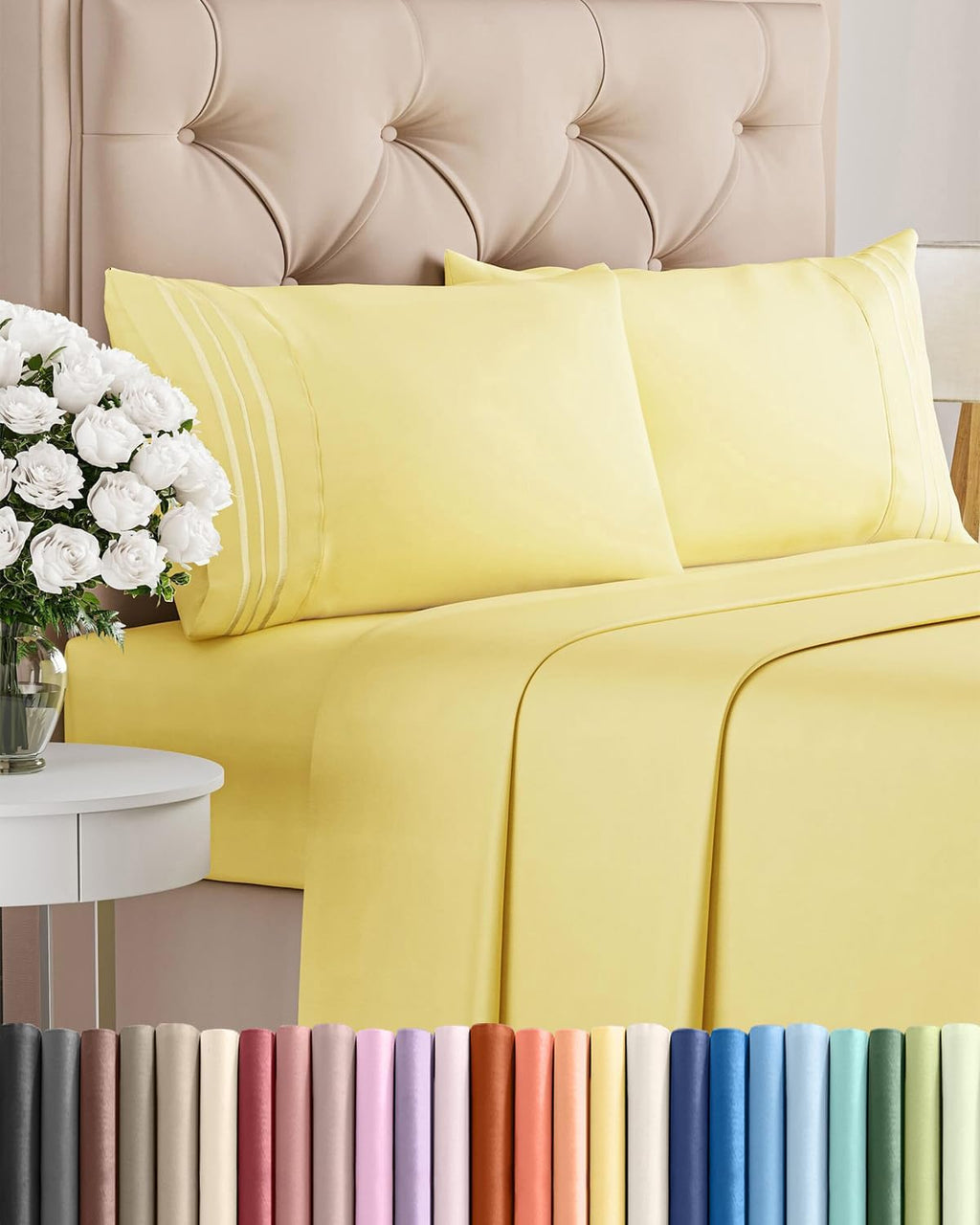 Queen Size 4 Piece Sheet Set - Comfy Breathable & Cooling Sheets - Hotel Luxury Bed Sheets for Women & Men - Deep Pockets, Easy-Fit…