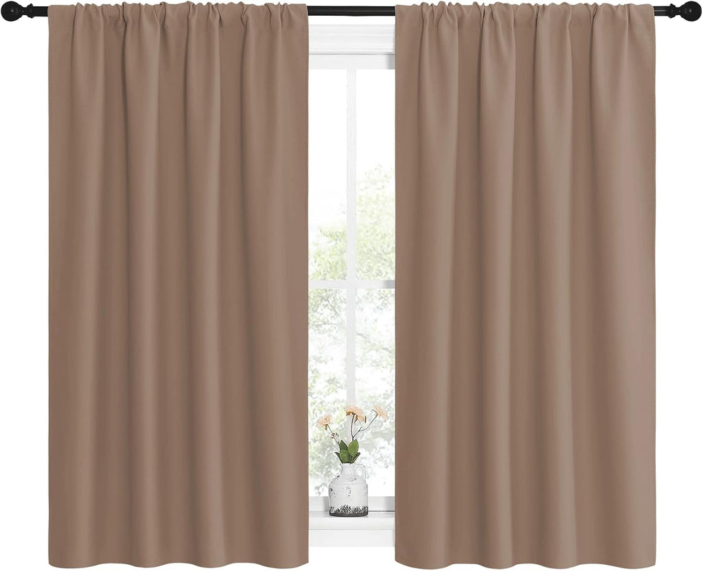 NICETOWN Kitchen Window Blackout Curtains - Window Treatment Thermal Insulated Rod Pocket Small Blackout Draperies/Drapes for…